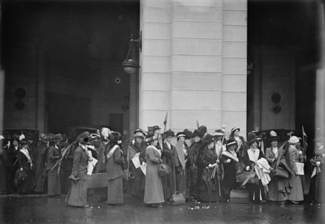 Woman Suffrage - at Union Station, 1917. Creator: Harris & Ewing.