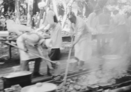 Moore, George Gordon, barbecue, 1927 Aug. Creator: Arnold Genthe.