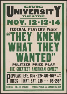 They Knew What They Wanted, Syracuse, NY, 1936. Creator: Unknown.