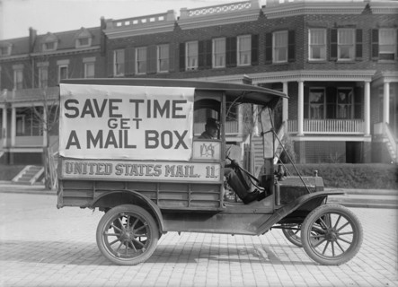 Post Office Department Mail Wagons, 1916. Creator: Harris & Ewing.