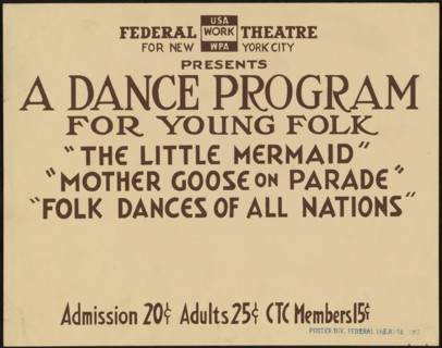 A Dance Program for Young Folks, New York, 1937. Creator: Unknown.