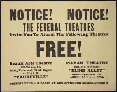 Theatre poster, Los Angeles, Los Angeles, [193-]. Creator: Unknown.