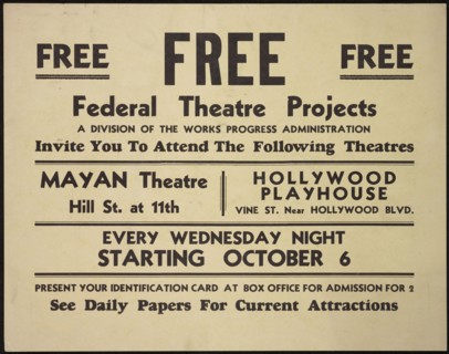 Theatre poster, Los Angeles, Los Angeles, [193-]. Creator: Unknown.