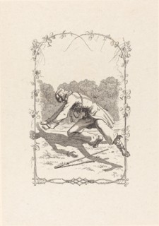 Peter Schlemihl Chasing His Shadow, 1836. Creator: Adolf Schrödter.