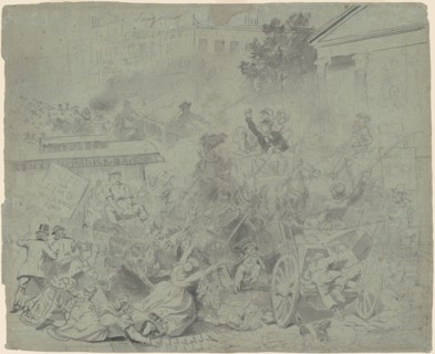 New York?Street Scene, 1859-1868. Creator: Emanuel Gottlieb Leutze.