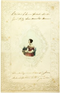 Untitled Valentine (Woman in Pink Dress), c. 1840. Creator: Unknown.