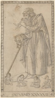 Saturno (Saturn), c. 1465. Creator: Master of the E-Series Tarocchi.