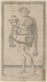 Fameio (Servant), c. 1465. Creator: Master of the E-Series Tarocchi.