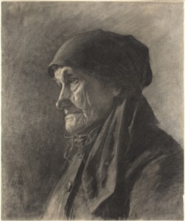 An Elderly Peasant Woman, c. 1878. Creator: Leon-Augustin Lhermitte.