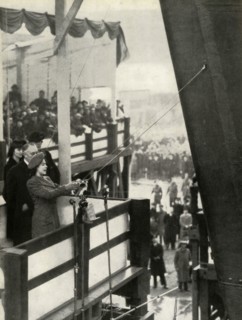 'Launching H.M.S. Eagle - 19th March, 1946', 1947. Creator: Unknown.