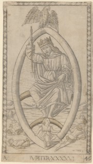 Iupiter (Jupiter), c. 1465. Creator: Master of the E-Series Tarocchi.