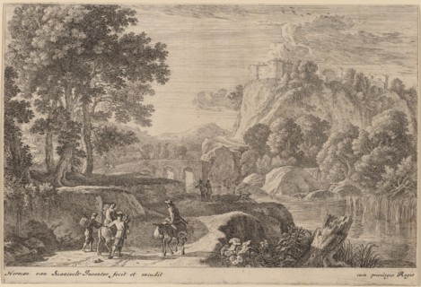 Travelers on Road to Left of a Stream. Creator: Herman van Swanevelt.