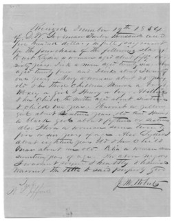 Receipt for $12,500 for slave purchase, 1854-12-19. Creator: Unknown.