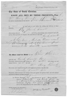 Bill of sale for mulatto man for $1000, 1800-1865.  Creator: Unknown.