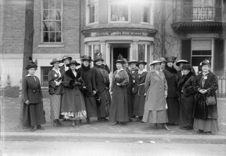 Woman Suffrage - Group at Headquarters, 1917. Creator: Harris & Ewing.