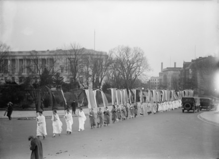 Woman Suffrage at Capitol with Banners, 1917. Creator: Harris & Ewing.