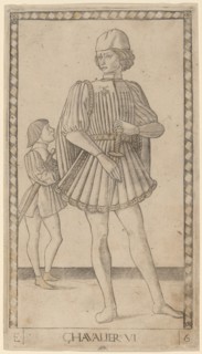 Chavalier (Knight), c. 1465. Creator: Master of the E-Series Tarocchi.