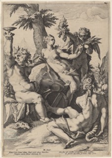 Alliance of Venus with Bacchus and Ceres, 1588. Creator: Jacob Matham.