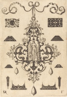 Large Pendant, Faith Standing at Centre, 1593. Creator: Daniel Mignot.
