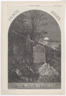 Arlington Heights. Die Wacht. Am Potomac., 1871. Creator: Thomas Nast.
