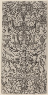 Ornament Panel with a Birdcage, c. 1507. Creator: Nicoletto da Modena.