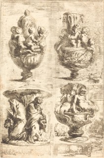 Four Vases (Les quatres vases), 1754. Creator: Gabriel de Saint-Aubin.