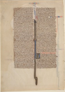 Manuscript Leaf from a Bible (Deuteronomy), c. 1240. Creator: Unknown.