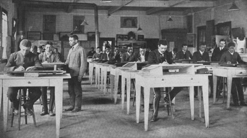 Class in mechanical drawing, 1904. Creator: Frances Benjamin Johnston.