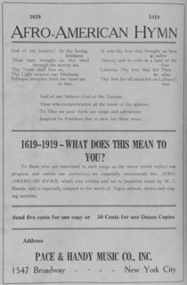 Afro-American Hymn; Music by W. C. Handy, 1918-1922. Creator: Unknown.