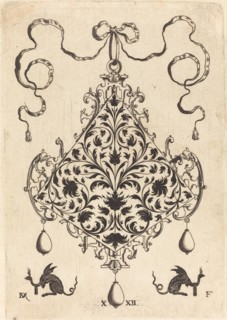 Large Pendant, Ornamental Foliage Design, 1596. Creator: Daniel Mignot.