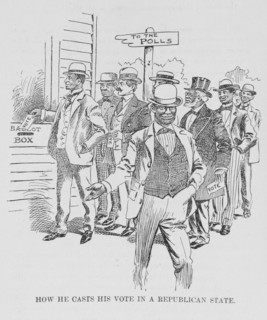 How he casts his vote in a Republican state, (1899?). Creator: Unknown.