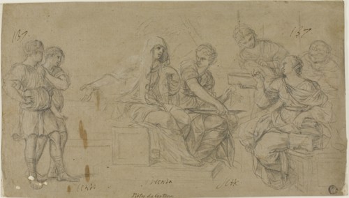 Cornelia Exhibiting Her Two Sons to a Friend, n.d. Creator: Livio Mehus.