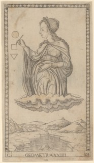 Geometria (Geometry), c. 1465. Creator: Master of the E-Series Tarocchi.