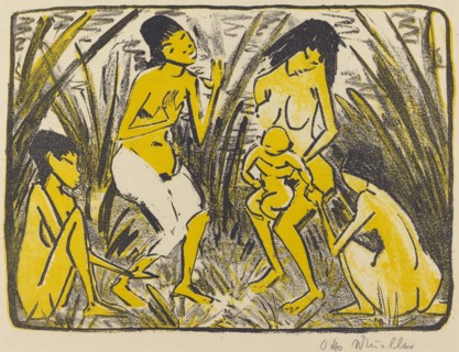 Finding of Moses (Auffindung des Moses), c. 1920. Creator: Otto Mueller.