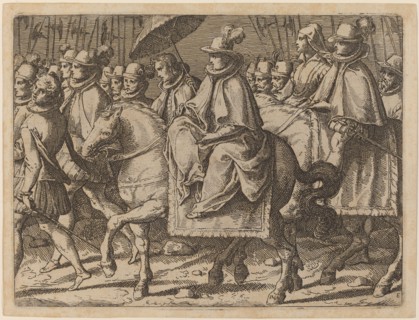 Margaret of Austria on Horseback, 1612. Creator: Raffaello Schiaminossi.