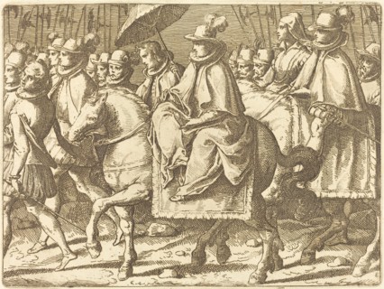 Margaret of Austria on Horseback, 1612. Creator: Raffaello Schiaminossi.