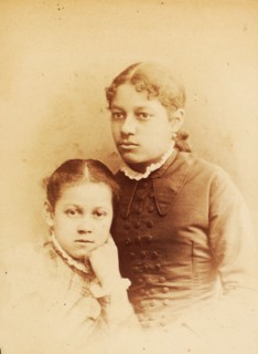 Studio portrait of two young women, c1860-c1869. Creator: HD Garns & Co.