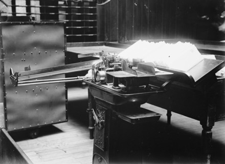 Post Office Department Cancelling Machine, 1913. Creator: Harris & Ewing.