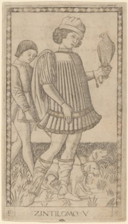 Zintilomo (Gentleman), c. 1465. Creator: Master of the E-Series Tarocchi.