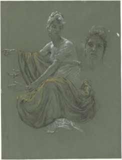 Elegant Young Woman in Classical Drapery, c. 1895. Creator: Otto Greiner.