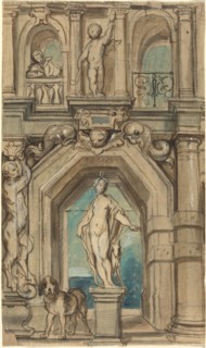 Design for a Wall Decoration [recto], 1640/1645. Creator: Jacob Jordaens.