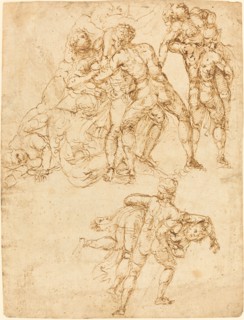 Studies for the Rape of the Sabine Women [verso]. Creator: Pirro Ligorio.