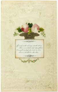 If Souls Could Always Dwell Above (Valentine), 1855/60. Creator: H. Dobbs.