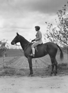 Noland, Charlotte, Miss, on horseback, 1931 May 8. Creator: Arnold Genthe.