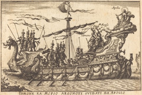 Idinone ea Mopso Argonoti guidati da Apollo. Creator: Balthasar Moncornet.