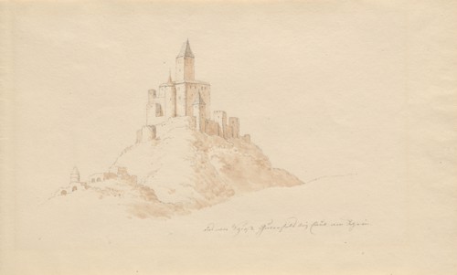 Das alte Schloss Gutenfeis bei Caub am Rhein. Creator: Julius von Leypold.