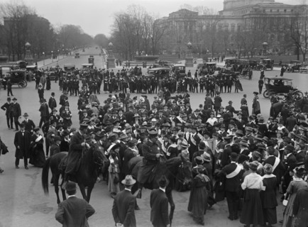 Woman Suffrage - Group Before Capitol, 2 Apr 1917. Creator: Harris & Ewing.