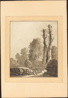 Landscape with Two Trees, published 1782. Creator: Maria Catharina Prestel.