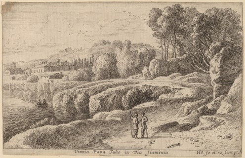 Vineyard of Pope Julius on the Via Flaminia. Creator: Herman van Swanevelt.