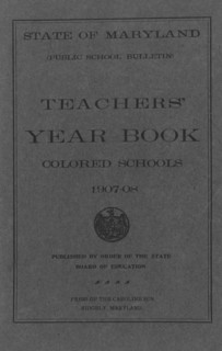 Teachers' year book colored schools, title page, 1907-08. Creator: Unknown.